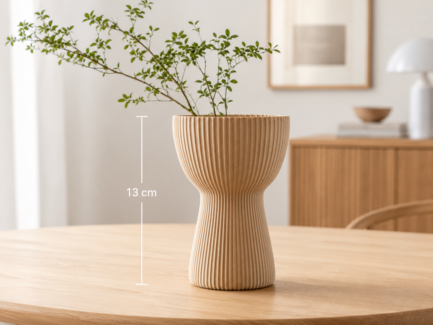 Vase sablier côtelé