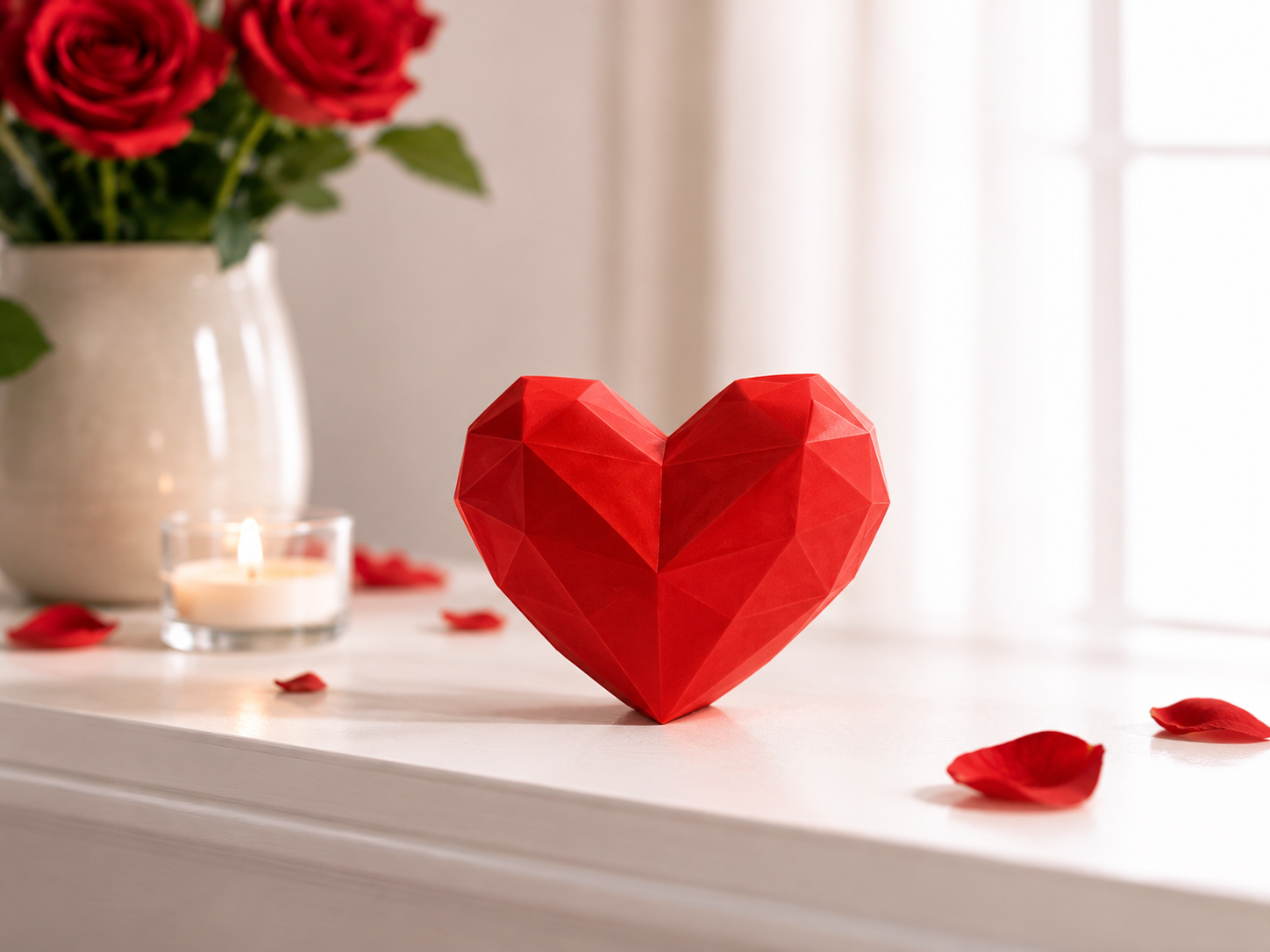 Cœur géométrique rouge – Décoration romantique — photo 2
