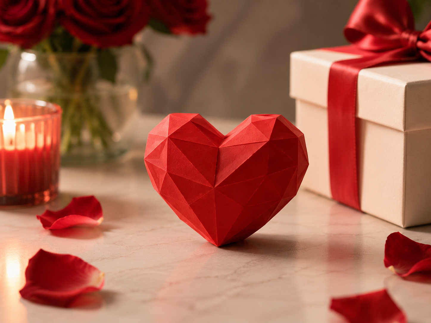 Cœur géométrique rouge – Décoration romantique — photo 4