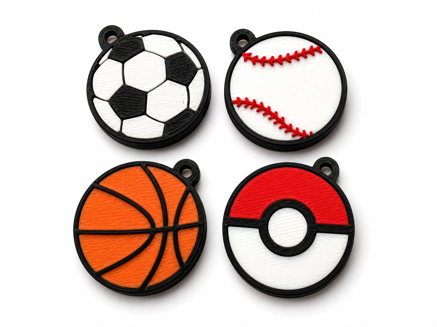 Porte-clés NFC enfant – Modèles Balles (Football, Baseball, Basketball, Rouge & blanche)